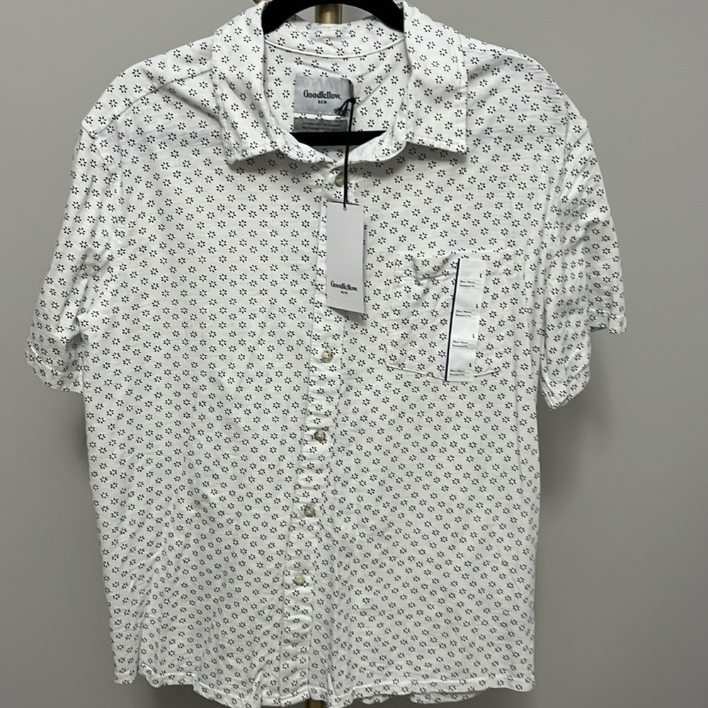 Goodfellow size large button up short sleeve shirt NWTs - Picture 1 of 5